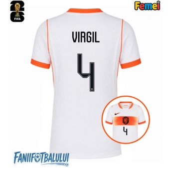 Țările de Jos Virgil van Dijk #4 Echipament de Fotbal Replică Mondial 2026 Femei Deplasare
